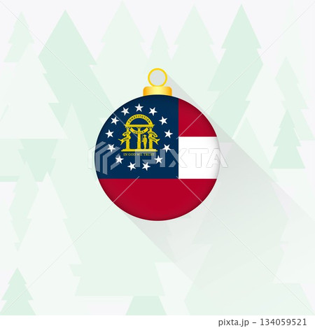 Georgia State Flag Christmas Decoration. 134059521