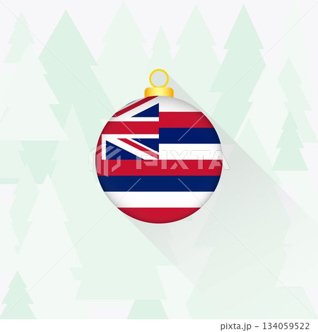 Hawaii State Flag Christmas Decoration. Hawaii State Flag Christmas Decoration. 134059522