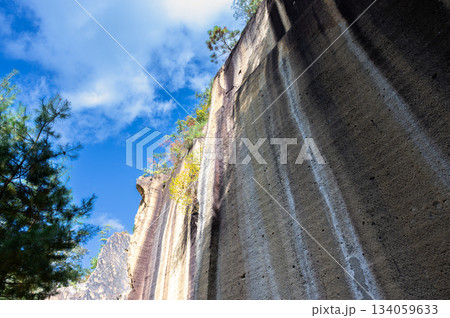 瓜割石庭公園の岩肌 瓜割石庭公園の岩肌 134059633