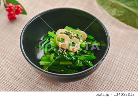 簡単　小松菜のお吸いもの和え 134059818