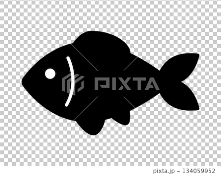 Monotone fish icon 134059952
