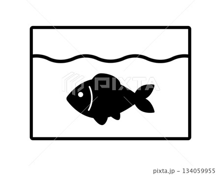 熱帯魚のアイコン　モノトーン 134059955