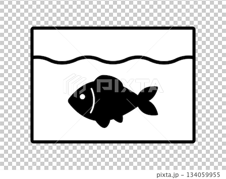 Tropical fish icon monotone 134059955
