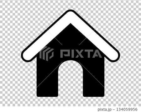 犬小屋のアイコン　モノトーン 134059956