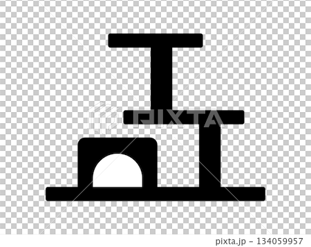 キャットタワーのアイコン　モノトーン 134059957