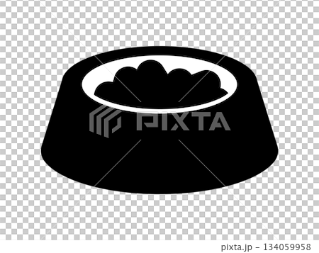 ペットフードのアイコン　モノトーン 134059958