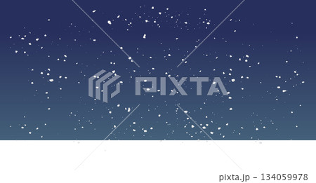 夜の帳が下りる冬空に白い粉雪が舞う背景のベクター素材 夜の帳が下りる冬空に白い粉雪が舞う背景のベクター素材 134059978