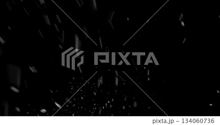 Falling snowflakes isolated on black background. Winter snow overlay texture for VFX, compositing, motion graphics and atmospheric effects Falling snowflakes isolated on black background. Winter snow overlay texture for VFX, compositing, motion graphics and atmospheric effects 134060736