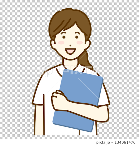 Nurse holding a medical record Nurse holding a medical record 134061470