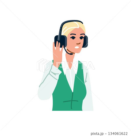 Customer service operator woman wearing headset providing support 134061622