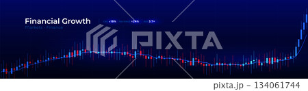 Financial Growth Stock Market Graphic, Economy Trade Graph, Data Chart Business Development Strategy Finance, Invest Background Concept, Global Digital Sale Analysis, Year Plan. Vector Illustration 134061744