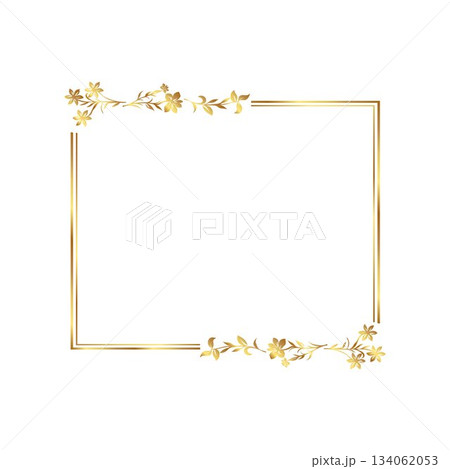 warm design Elegant gold floral frame free vector illustration 134062053