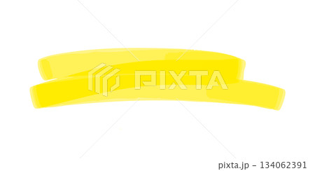 手描きマーカーのアンダーライン 黄色 134062391