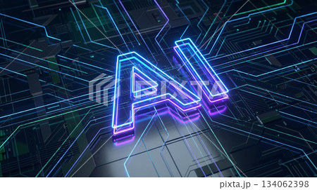 Technology background with AI, an acronym for artificial intelligence Technology background with AI, an acronym for artificial intelligence 134062398