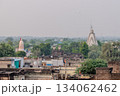 Aerial view of Mandawa, India, with its temple. 134062462