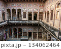 Mandawa, India, October 21, 2025. Courtyard of a haveli converted into a hotel in Mandawa. 134062464