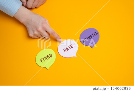 Fixed rate adjusted concept. Fixed interest rate modified or updated, originally fixed for a period but later adjusted due to economic conditions, inflation, or lender agreement. Woman and notes Fixed rate adjusted concept. Fixed interest rate modified or updated, originally fixed for a period but later adjusted due to economic conditions, inflation, or lender agreement. Woman and notes 134062959