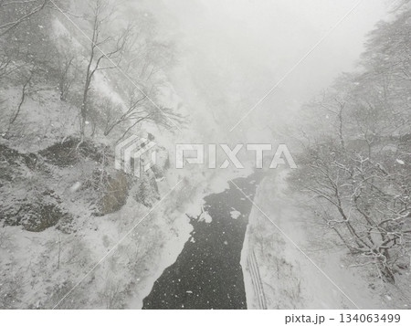 鳴子ダムの雪景色 鳴子ダムの雪景色 134063499
