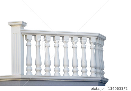 Stone railings isolated 134063571