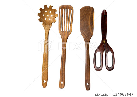 Wooden spoon isolated 134063647