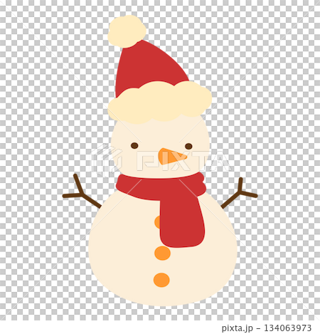 かわいい雪だるまのイラスト_クリスマス かわいい雪だるまのイラスト_クリスマス 134063973