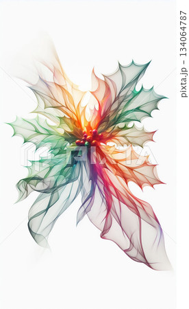 Abstract holly represented by soft silk floating gently in the background. Christmas celebration time Abstract holly represented by soft silk floating gently in the background. Christmas celebration time 134064787