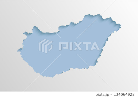 Vector map state of Hungary, abstract inner shadow 134064928