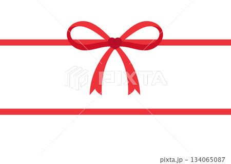 Red bow with ribbon template. Gift bow. Vector illustration Red bow with ribbon template. Gift bow. Vector illustration 134065087