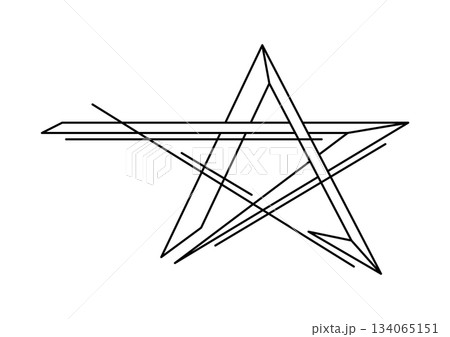 Illustration of abstract line star. Award for sports or corporate competitions. 134065151