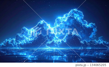 雲とネットワークのイラスト 134065205