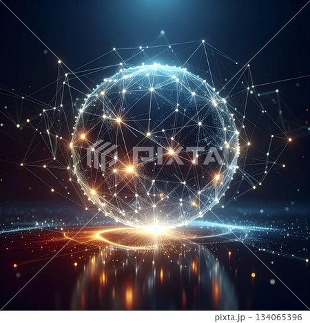 輝く球体のイラスト 134065396