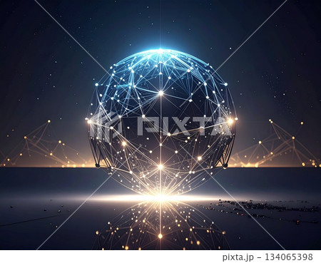 輝く球体のイラスト 134065398