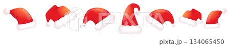 Santa Claus red hat icons set isolated on transparent background. Merry christmas santa hat symbol collection. vector Merry Christmas decoration design elements Santa Claus red hat icons set isolated on transparent background. Merry christmas santa hat symbol collection. vector Merry Christmas decoration design elements 134065450