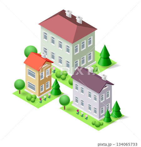 Isometric buildings Isometric buildings 134065733