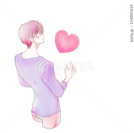 男性とハート 男性とハート 134065814