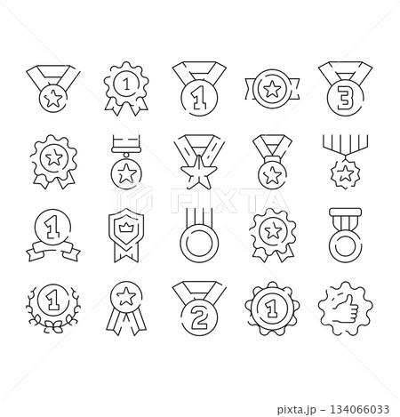 Awards and medals line icons collection Awards and medals line icons collection 134066033