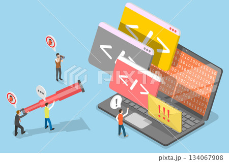 3D Isometric Flat Vector Illustration of Bug Bounty Program, Cybersecurity 3D Isometric Flat Vector Illustration of Bug Bounty Program, Cybersecurity 134067908
