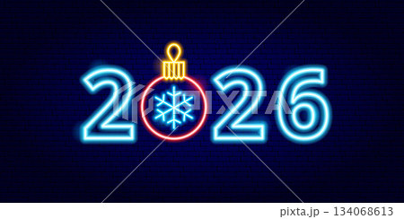 2026 Year Blue Neon 2026 Year Blue Neon 134068613