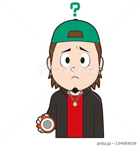 パチンコで疑問を持つ若い男性 パチンコで疑問を持つ若い男性 134069036