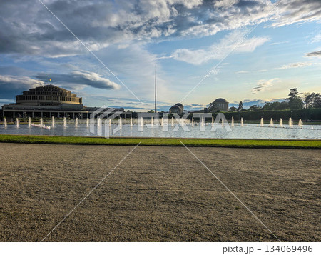 Majestic Fountain Urban Oasis in the City Center 134069496