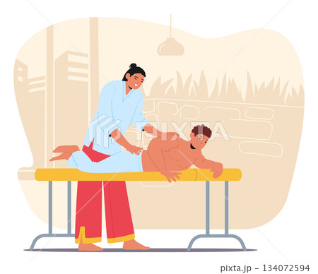 Skilled master expertly delivering chiropractic therapy for spinal adjustment and holistic healing 134072594