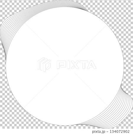 Circle white frame dynamic liquid overlapping for tag, badges, logo 134072902