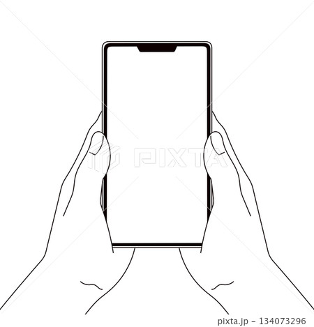 スマホと持つ手のイラスト素材 スマホと持つ手のイラスト素材 134073296