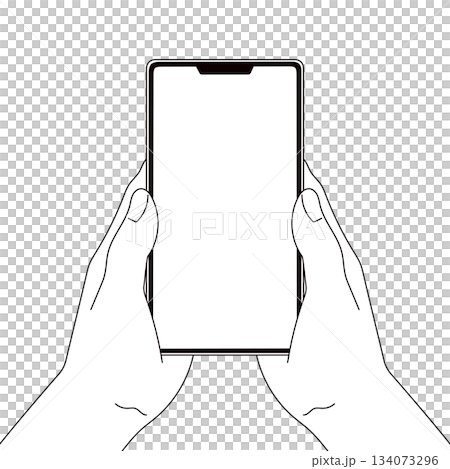 スマホと持つ手のイラスト素材 スマホと持つ手のイラスト素材 134073296