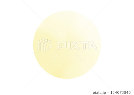 水彩風の円形ぼかしグラデーション 黄色イエロー 水彩風の円形ぼかしグラデーション 黄色イエロー 134073840