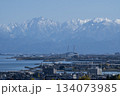 新湊大橋と立山連峰を望む風景 134073985
