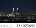 新湊大橋を望む夜景風景 134073990