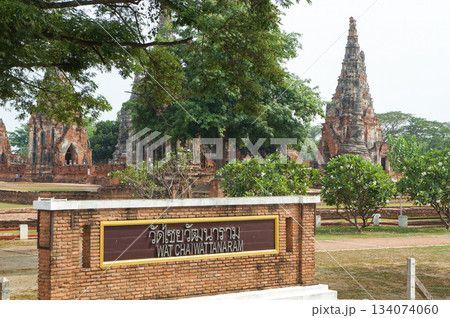 タイのアユタヤにある歴史的な建物がある場所 タイのアユタヤにある歴史的な建物がある場所 134074060