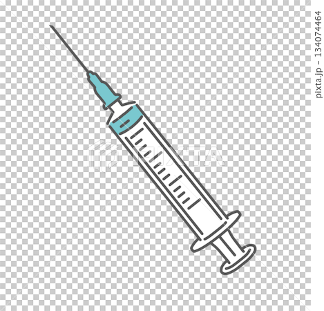 注射器のイラスト素材（シリンジ・組立済み） 134074464
