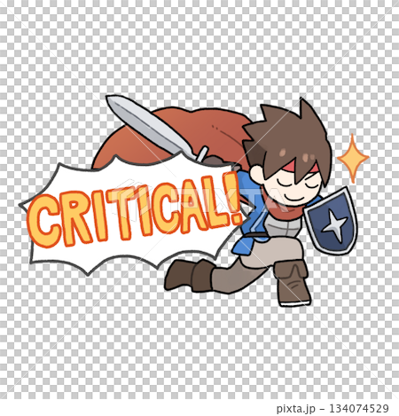 角色扮演遊戲中英雄發動致命一擊的插圖 134074529